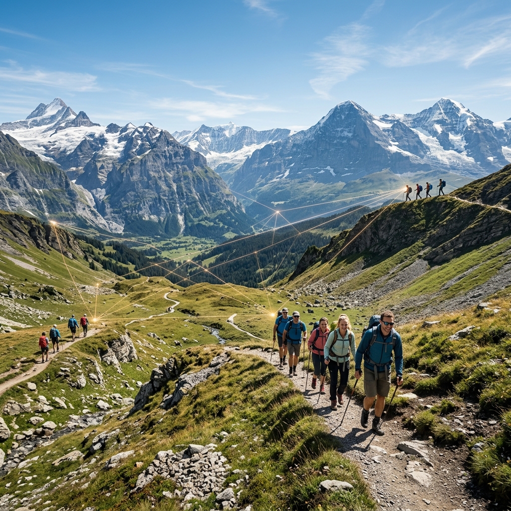 Escursionisti connessi in rete mesh