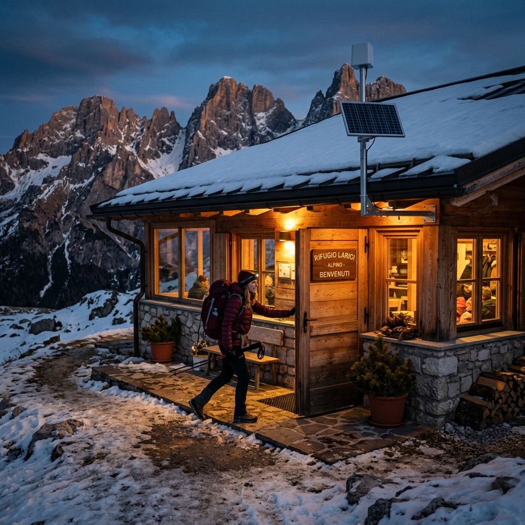 Rifugio alpino con nodo hikerWAY