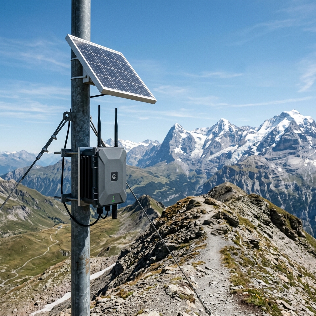 Nodo solare mesh in montagna